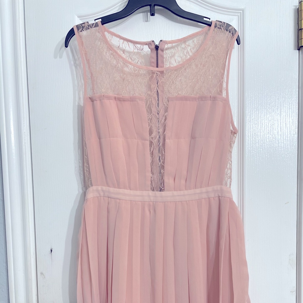 Pink Dress with sheer back lace